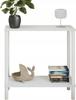 Konsola Loft Z Półką 80X30X80 Cm Metalowa Biała Do Przedpokoju