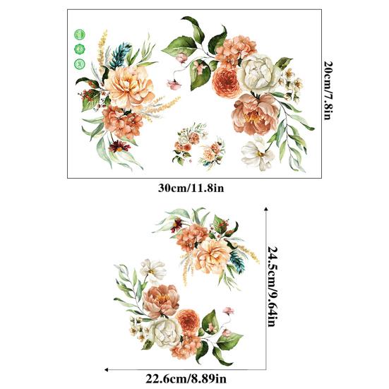 Toilet Sticker Self-Adhesive Waterproof Long-lasting Eye-Catching Floral Sticker for Home Bathroom Decor