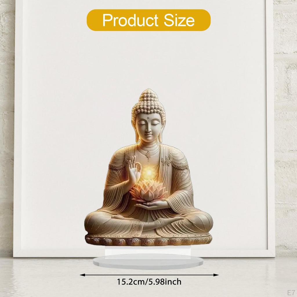 Acrylic Decorative to Assemble 2D Flat Buddha Ornament Christmas Decor Stable Base Desktop