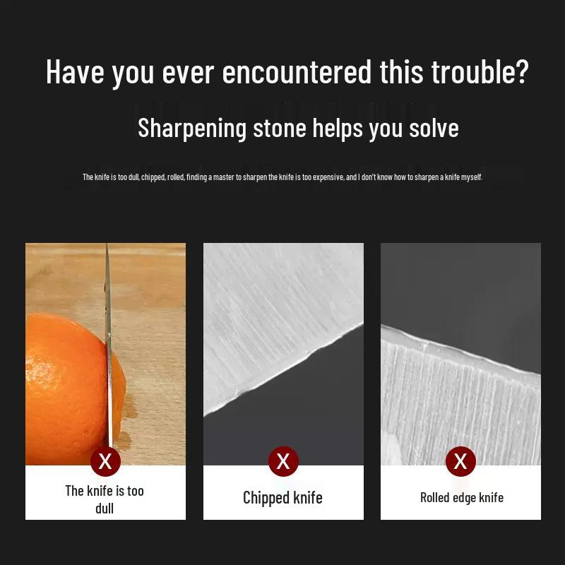 Multifunctional Kitchen Knife Sharpening Stone - New Model for Fast, Efficient Blade Sharpening