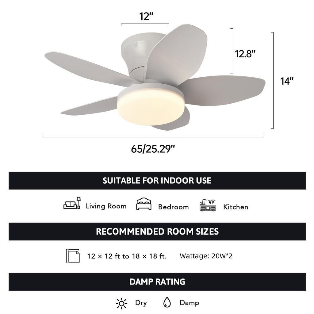 3 Color Temperatures Electric Ceiling Fan Light 25/36/42inch Silent Inverter Ceiling Fan Lamp Energy-Saving Home Lighting Fan