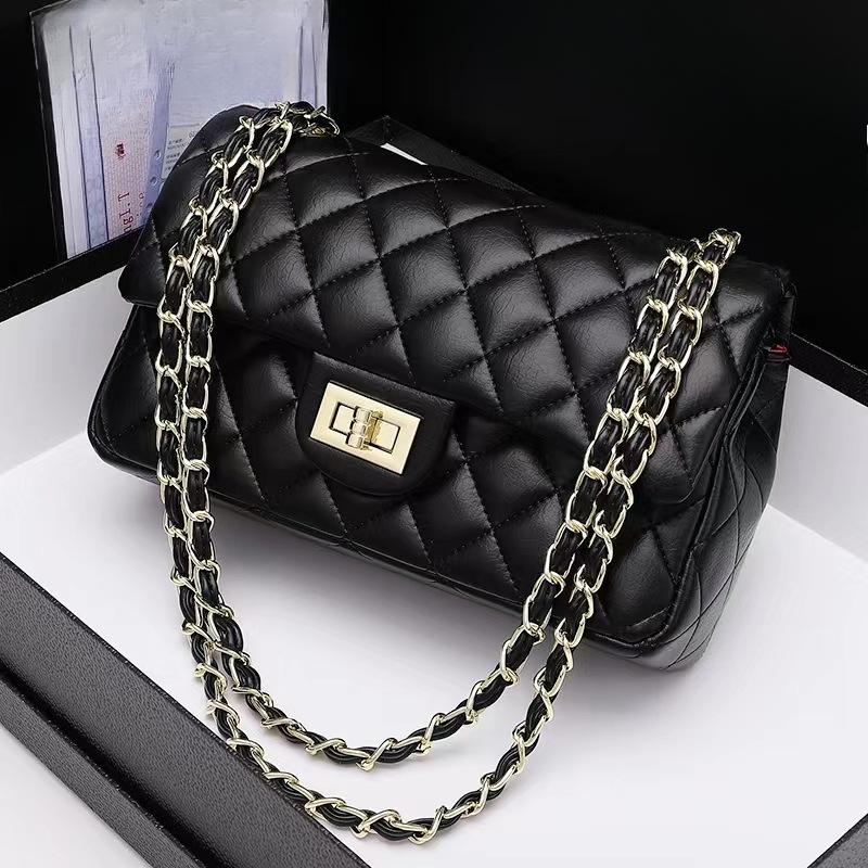 

Классическая кожаная универсальная сумка-цепочка для женщин с большой вместимостью и текстурой, сумка через плечо на одно плечо