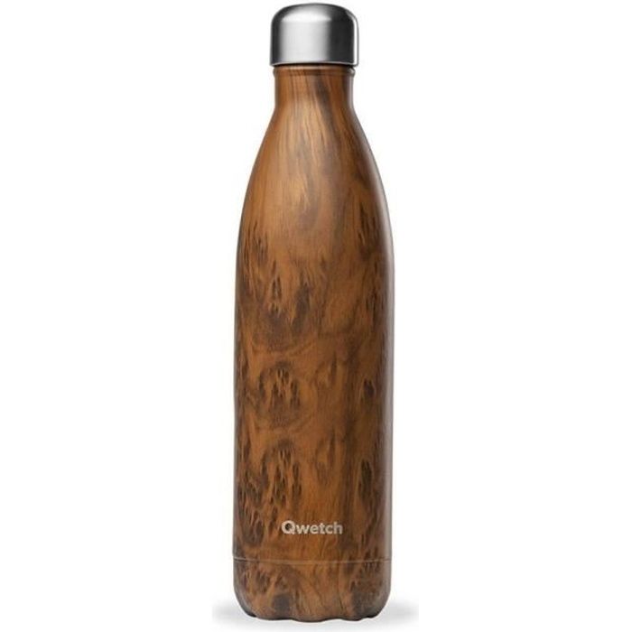 Bouteille Isotherme - QWETCH - Wood Brun - 750 Ml - Inox - Mixte