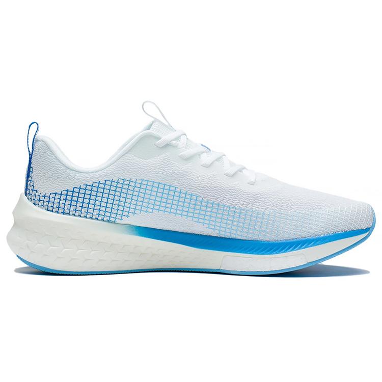 Li Ning Red Hare 5 Pro Stoff Dämpfung Rutschfest Abriebfest Niedrig geschnitten Laufschuhe Herren Weiß Blau ARMS003-10