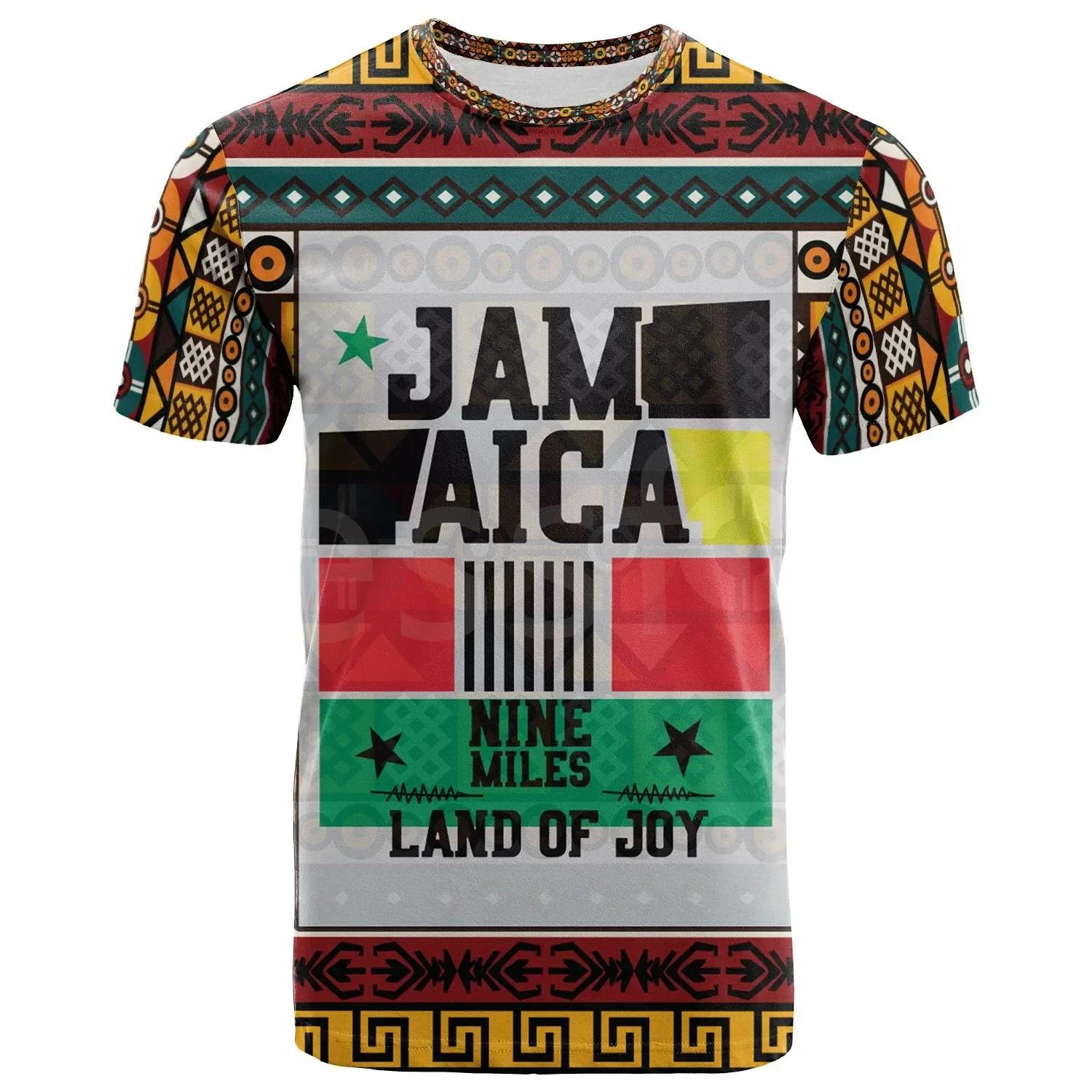 ETST WENDY 005 Tessffel Jamaica Lion Emblem Zomer Nieuwe Mode 3D Print Tops Tee T-shirt Mannen Vrouwen Korte Mouw T-shirt Streetwear Stijl-8 M