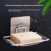 1Pc Stainless Steel Soap Rack Punch Free Nail Free Bathroom Single Layer Drain Wall Hanging Sucker Soap Box Light Luxury Shelf