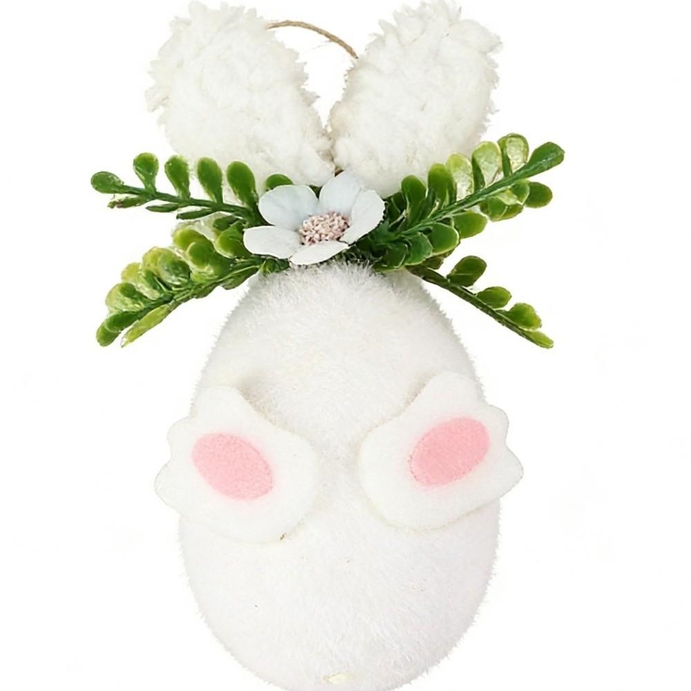 

Flower Dot Foam Easter Eggs Colorful Felt Egg Pendant DIY Craft Hanging Flower Egg Home Decoration белый