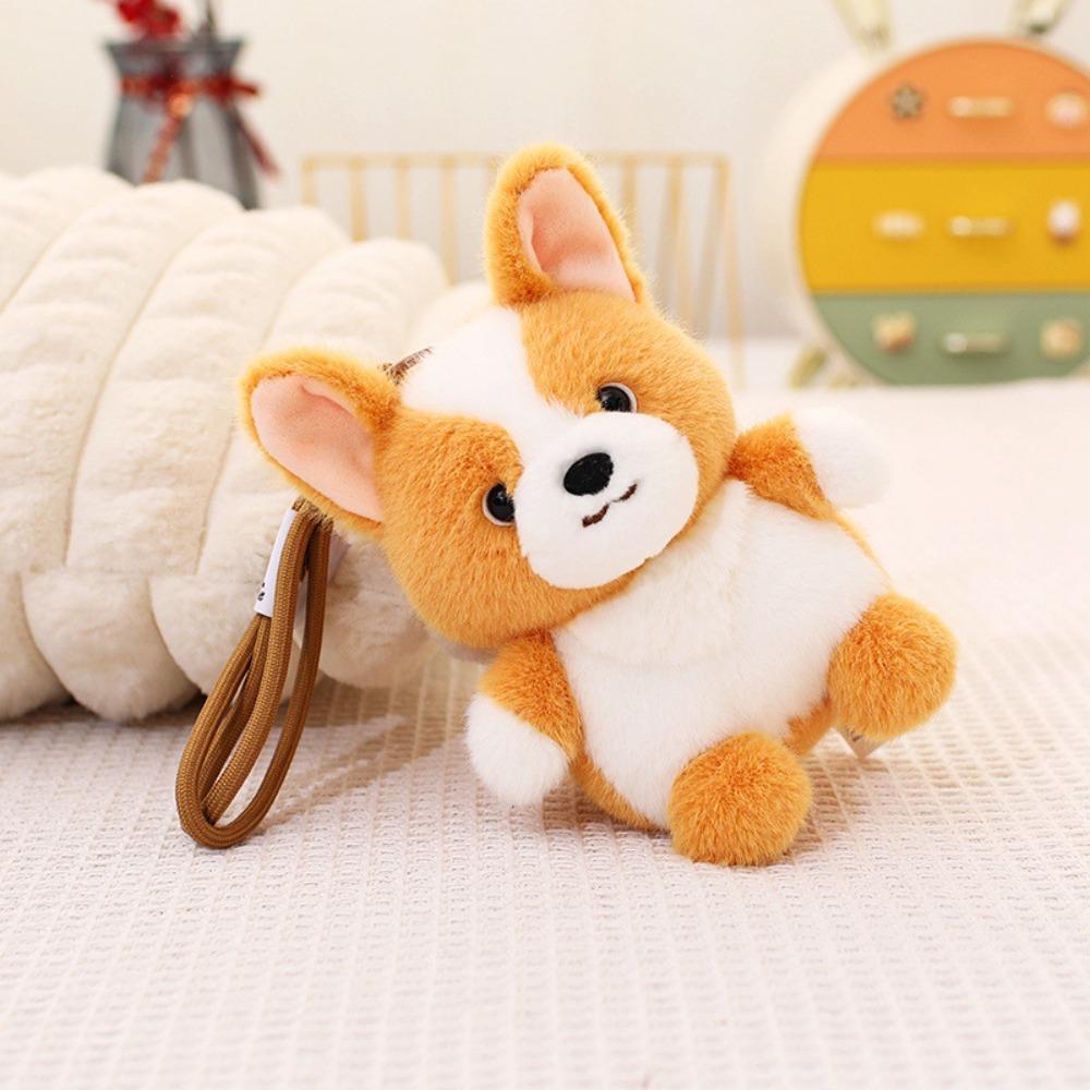 Small Stuffed Animal Pendant Husky Corgi Schnauzer Bag Key Ring Backpack Puppy Keychain Car Decor Corgi