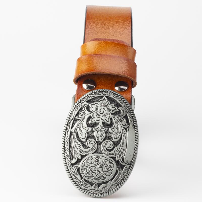 Fashion Women Belt Arabesque Pattern Genuine Cowskin Leather Belts Retro Palace Vine Floral Design Jeans Belt For Lady Gift