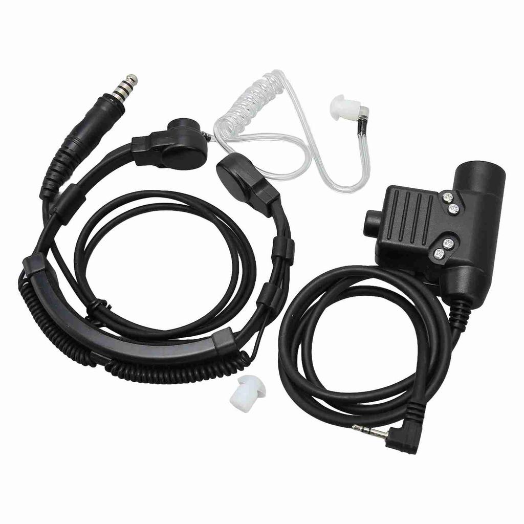 Auricolare Microfono Gola Tubo Acustico Trasparente Auricolare Walkie Talkie Cuffia con PTT U94