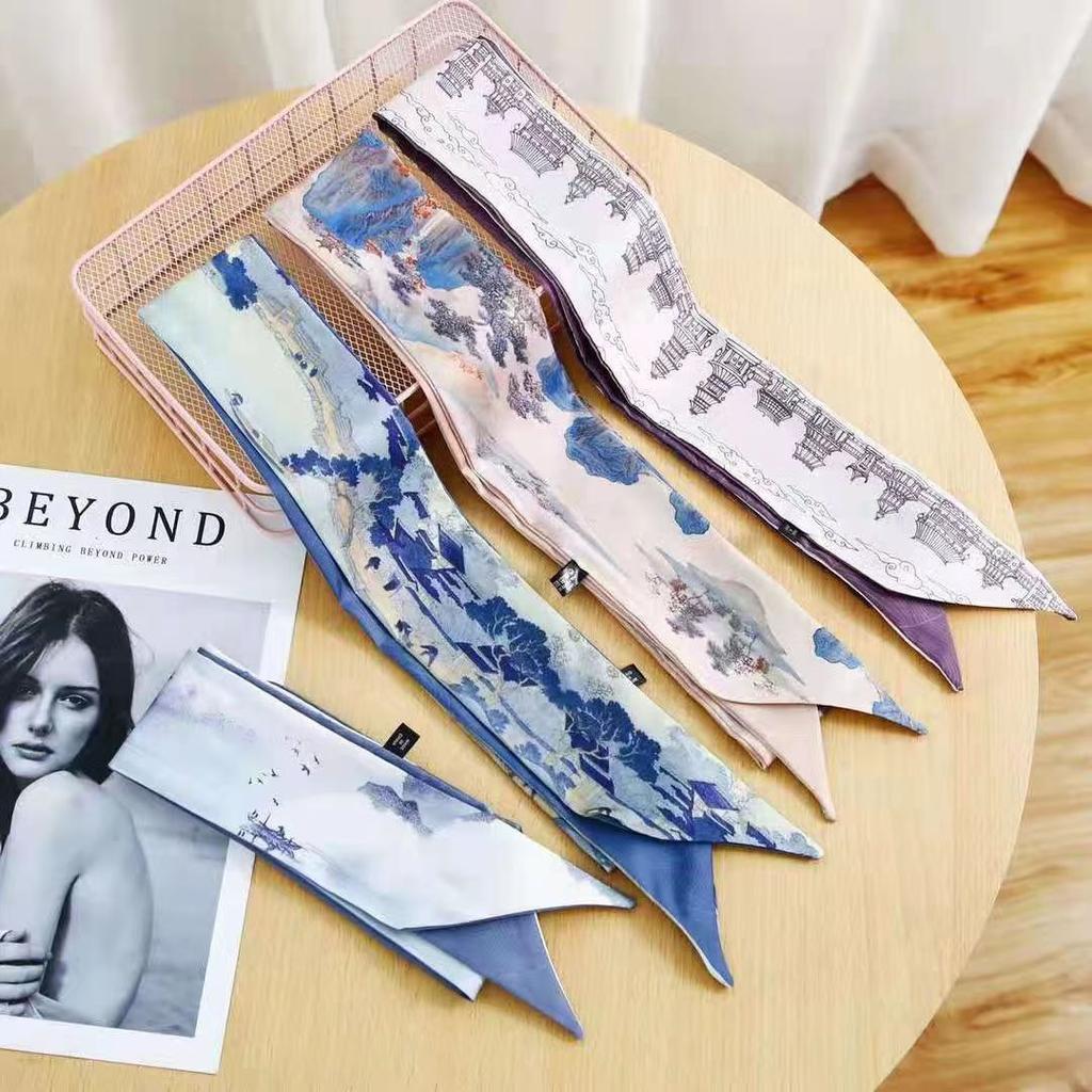 Multifunctional Floral Printed Hair Band Headwear Scarves 6.5cm*90cm