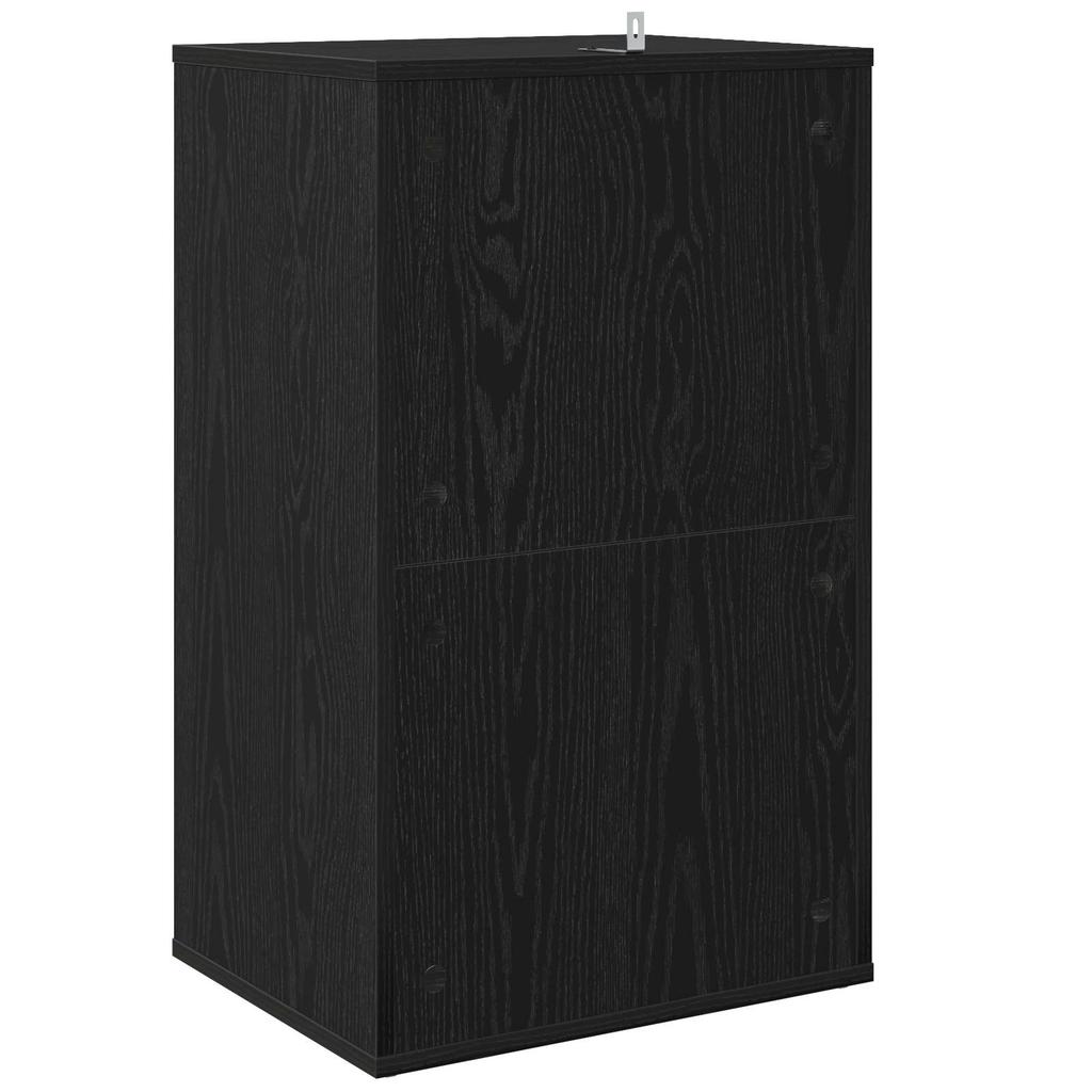 Record Cabinet Black Oak Effect 44.5 x 36.5 x 74.5 cm