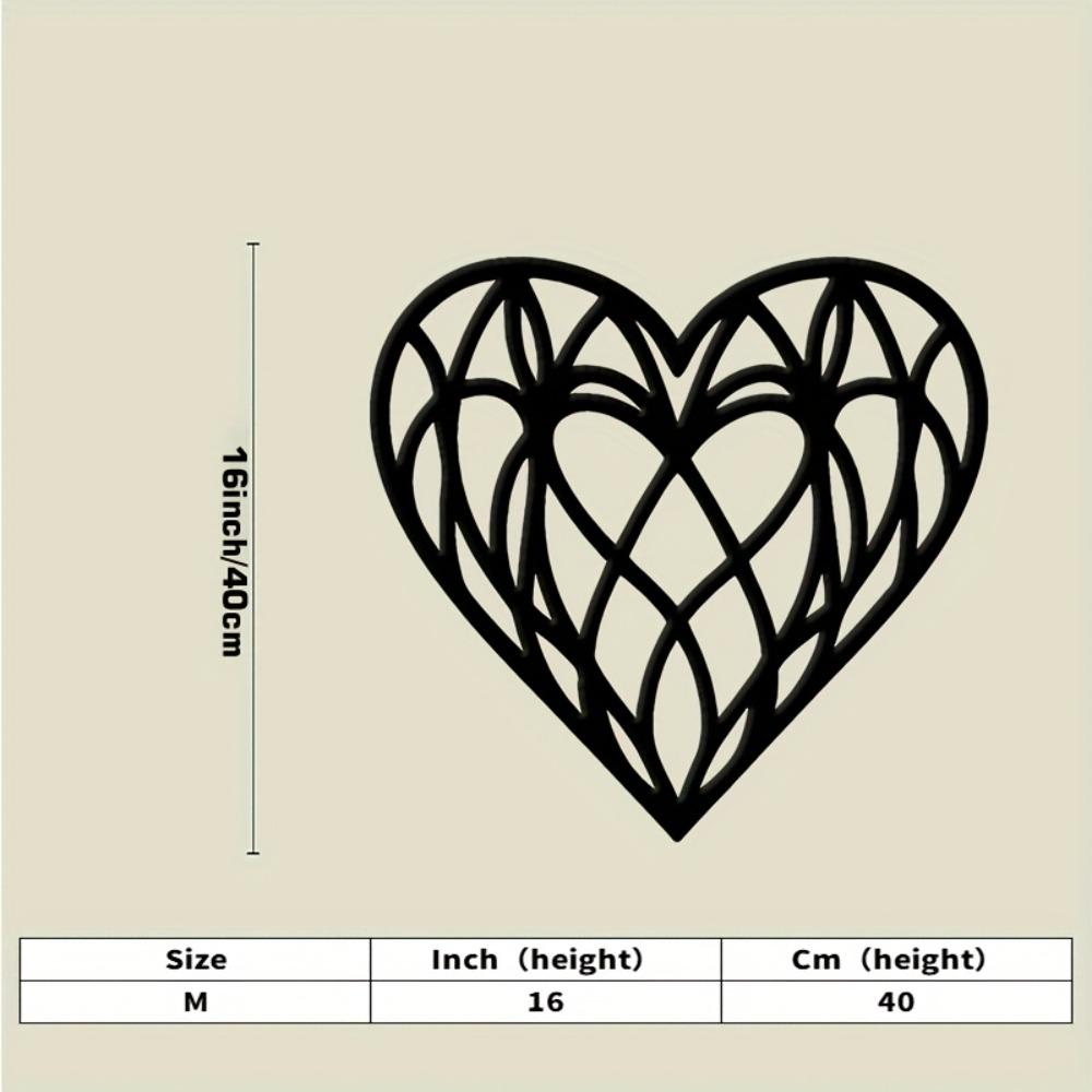 

1pc Black Metal Heart Wall Art, Minimalist Outline Sculpture for Living Room Bedroom Coffee Shop, Valentine Wedding Anniversary Gift M-40cm/16inch