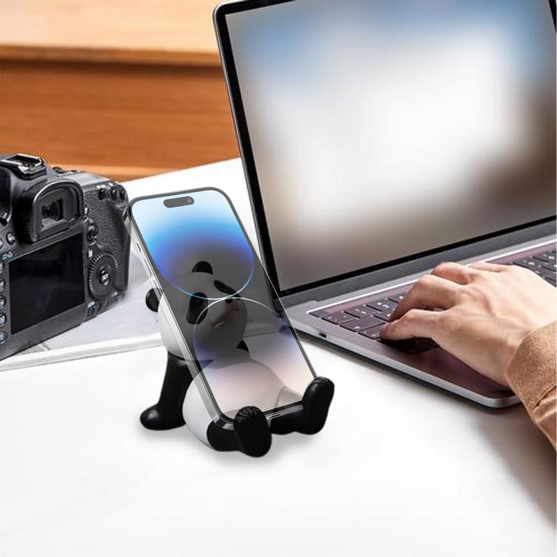 Panda Figurines For Interior Universal Cell Mobile Phone Stand Holder Phone Stand for Desk Panda Shape Desk Accessories