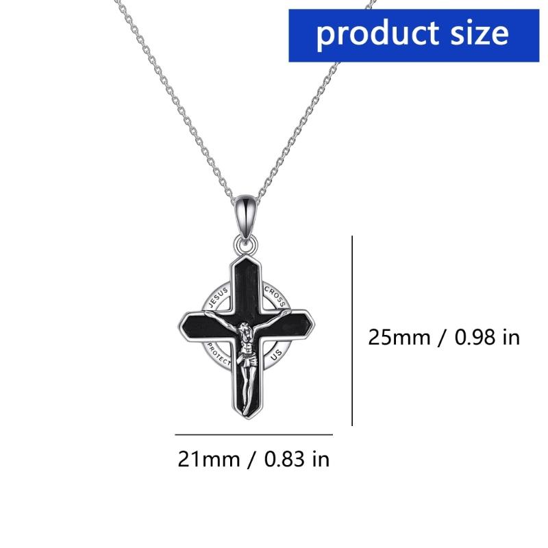 Antique Alloy Crucifix Necklace Minimalist Gothic Jewelry Unisex Neck Chain For Everyday Wear or Special Occasions