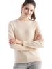 Round Neck Long Sleeve Cashmere Pullover - 2025 Women's Solid Color Knit Base Layer Sweater