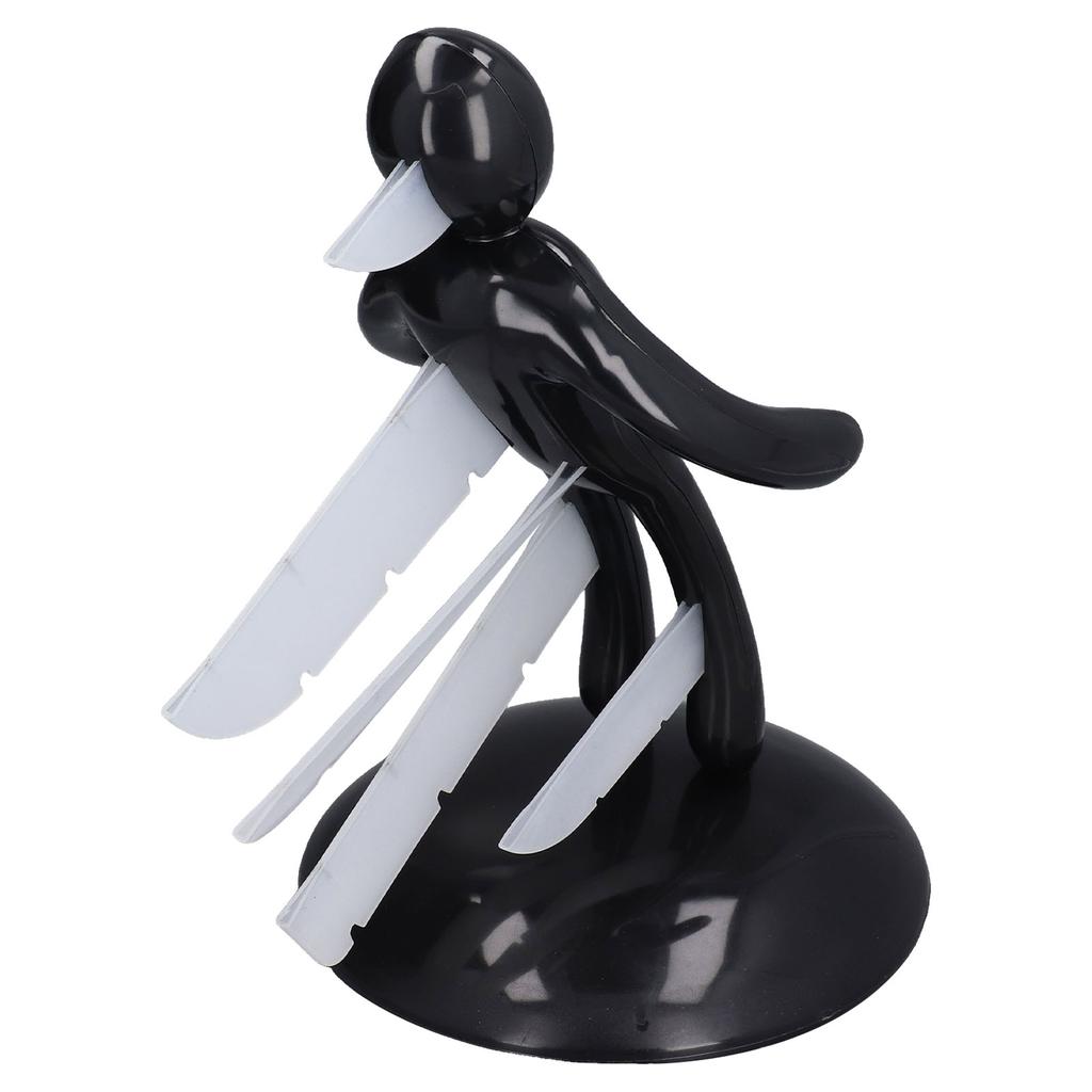 Black Human Body Knife Holder Plastic Knife Block Hollow Stab Body Knife Block for Kitchen