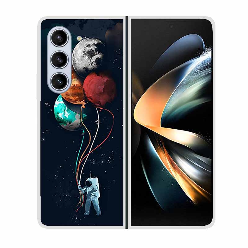 For Samsung Galaxy Fold 6 Case Cool Space Animal Clear Hard Phone Cases for Galaxy Z Fold6 5G 2024 Back Cover Zfold6 Shells Capa