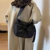 Specially for Solid Color Oxford Fabric Crossbody Bag Casual Cloth Bag Drawstring Wide Shoulder Strap Shoulder Bag