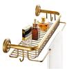 Antique bathroom towel storage rack multifunctional all copper bathroom cosmetics rack wall mounted storage rack bathroom shelf