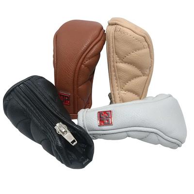 Anti-slip Zipper Closure Car Gear Shift Knob Cover Black Auto Parts Stall Anti-slip Leather Case Driving Control Cover