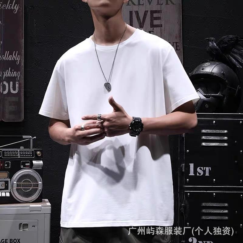 Men s White Oversized Crew Neck Short Sleeve Basic Cotton T-Shirt M белый