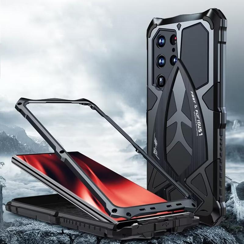 S24 Ultra Case Metal Alloy Aluminum Bumper For Samsung Galaxy S23 Ultra Hybrid Rugged Shockproof Armor Cover S22