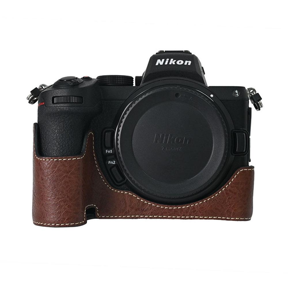 PU-Leder Kamera Halbtasche für Nikon Z6II Z7II Z5 Bodenöffnung Magnetabdeckung
