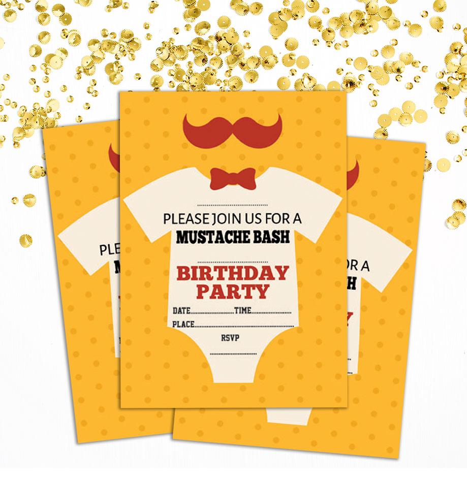 Darling Souvenir Orange Birthday Invitation Card Printable Elegant Fill or Write In Blank Party Invites 28 Pcs 5 X 7