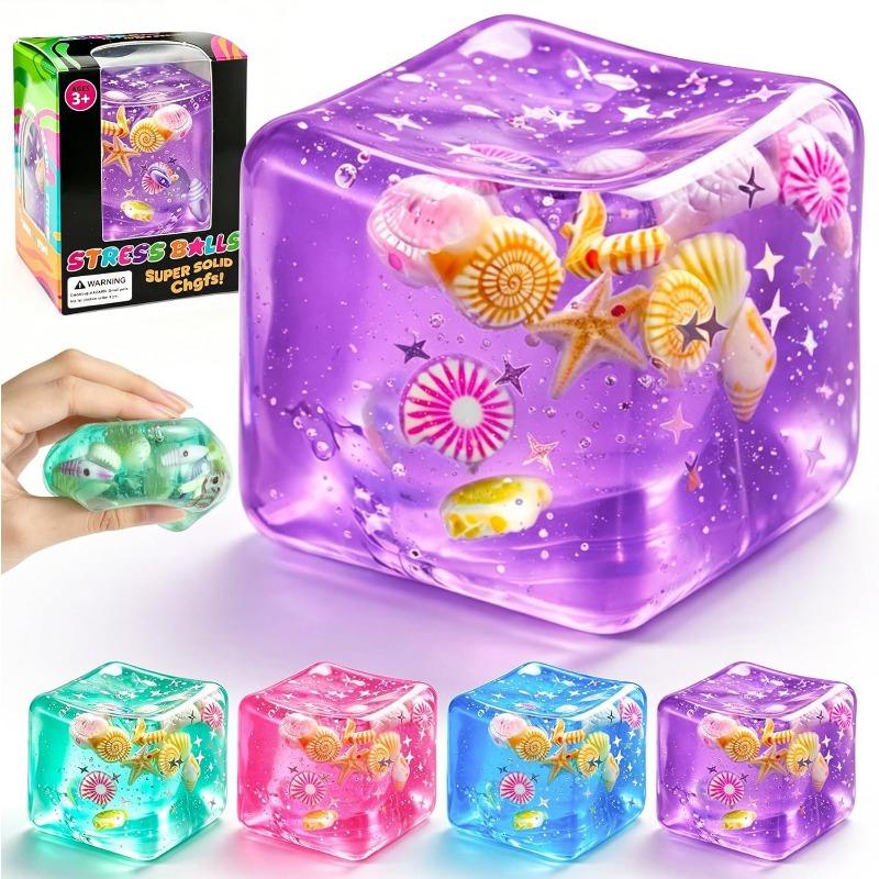 NeeDoh Okyanus Kabuğu Yumuşak Duyusal Sıkma Küpü – Kaygı Giderici Fidget Oyuncak