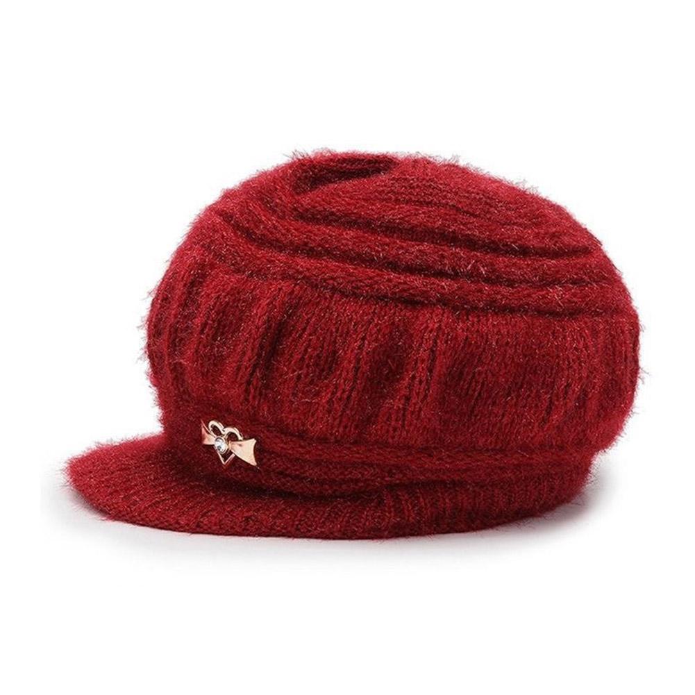 Chapeau tendance en peluche tricoté, protège-oreilles, couleur unie, chaud, hiver, automne, simple, Q2R7