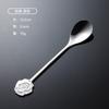 304 Stainless Steel Coffee Spoon Wedding Four-piece Gift Box Love 4 Flower-shaped Titanium-plated Gold Colorful