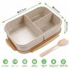 Jeopace Straw Fiber Lunch Box, Large Capacity 1150ml, Lightweight, Leakproof, Portable, with Spoon (Straw Color)