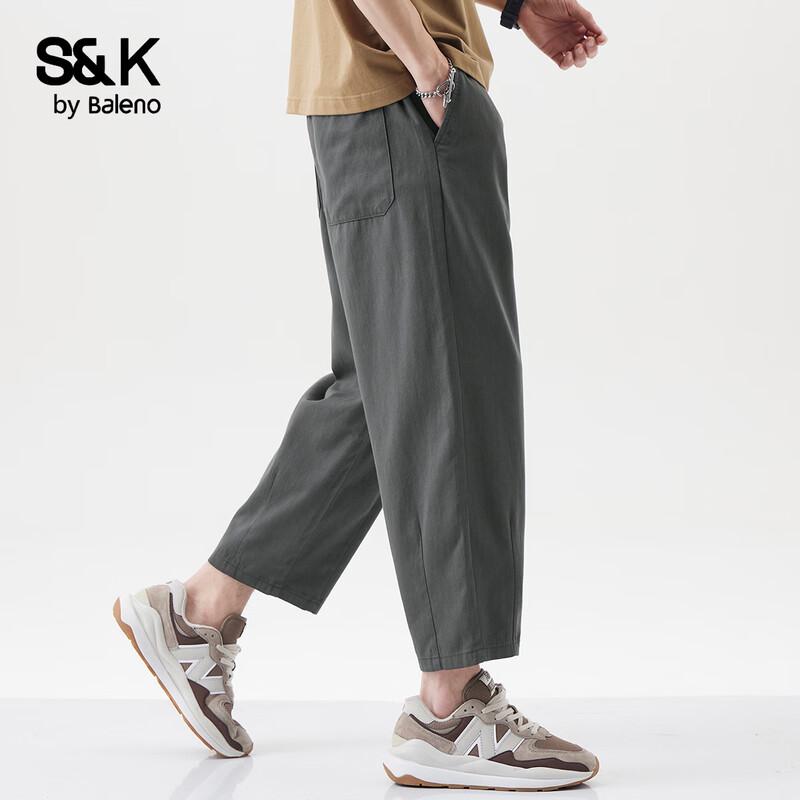 Baleno S&K Men's Straight-Leg Cropped Cotton Pants