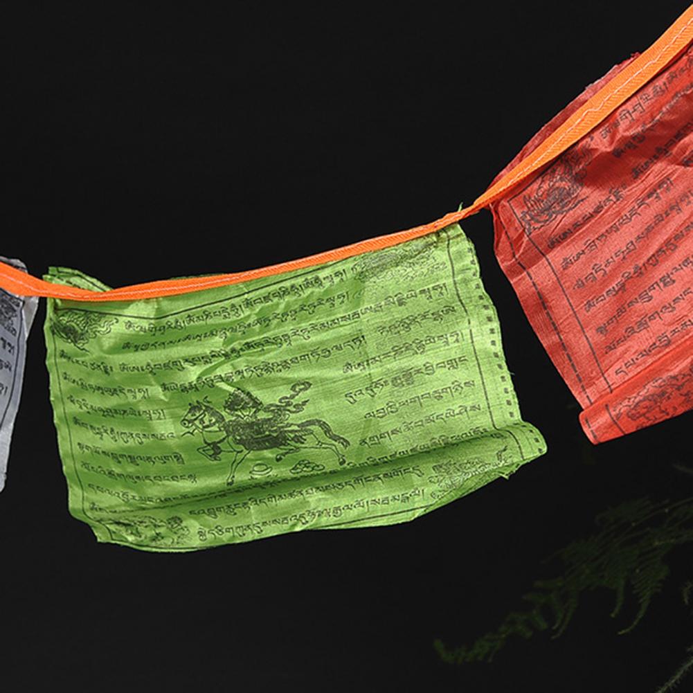 Buddhist Prayer Flag Portable Colorful Wind Horse Decorative Religious Flag Tibetan Buddhist Prayer Banner Outdoor