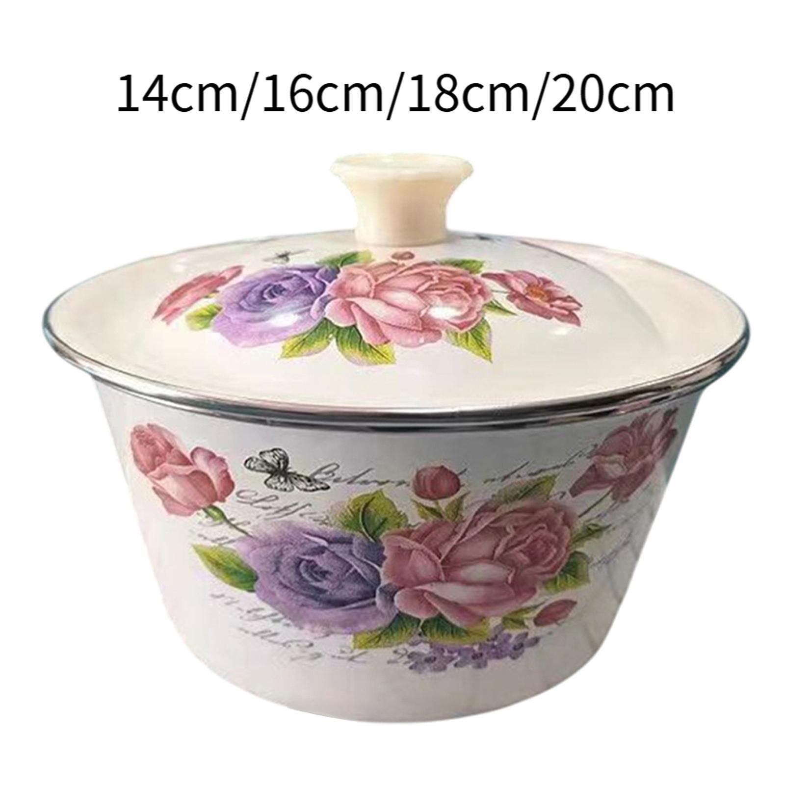 

Vintage Enamel Mixing Bowl Enamelware Thickened Making Basin 14cm