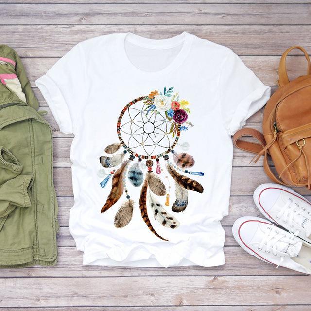 GMXIA женские модные повседневные летние весенние футболки с круглым вырезом и рисунком — фото 3