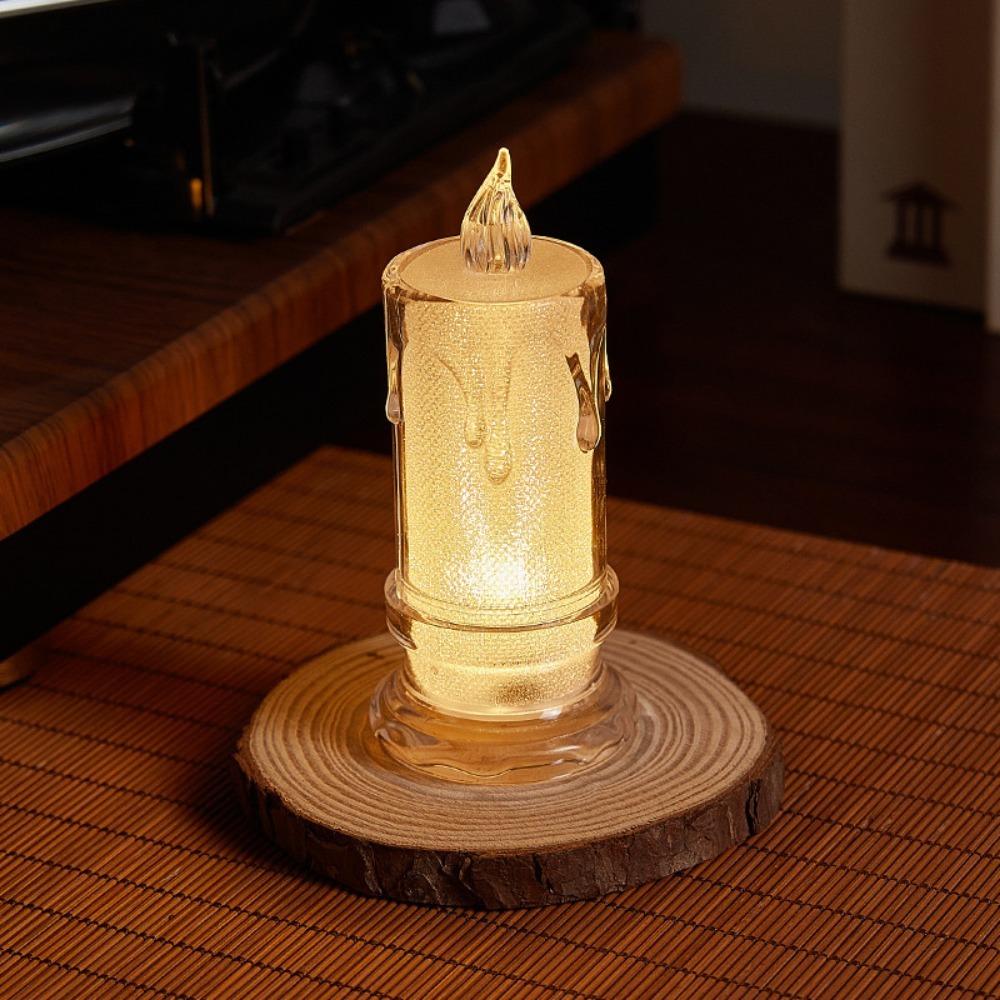 Flameless LED Light Candle Electronic Atmosphere light Mini Crystal Candle  Home Decoration