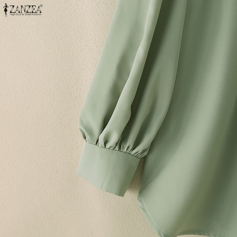 ZANZEA Dámska ležérna blúzka s dlhým rukávom s golierom