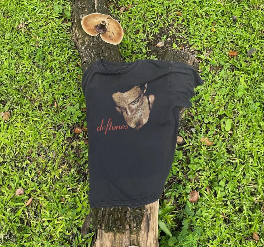 1997 Deftones Around The Fur Rare Washed Black T-Shirt Size XL Unisex T-Shirt L