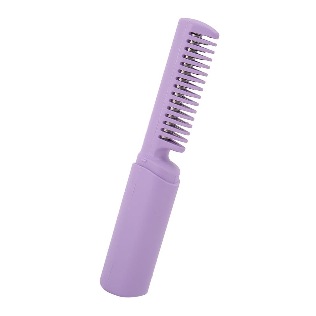 Mini Haarglättungsbürste Kabellos Tragbar Ergonomischer Griff Schnell Aufheizende Glättungsbürste Lila