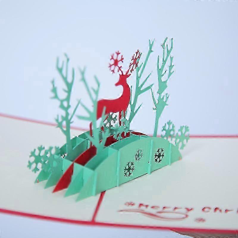 25-26 5pcs 3D Christmas Greeting Cards - Holiday Blessing Cards for Festive Season
