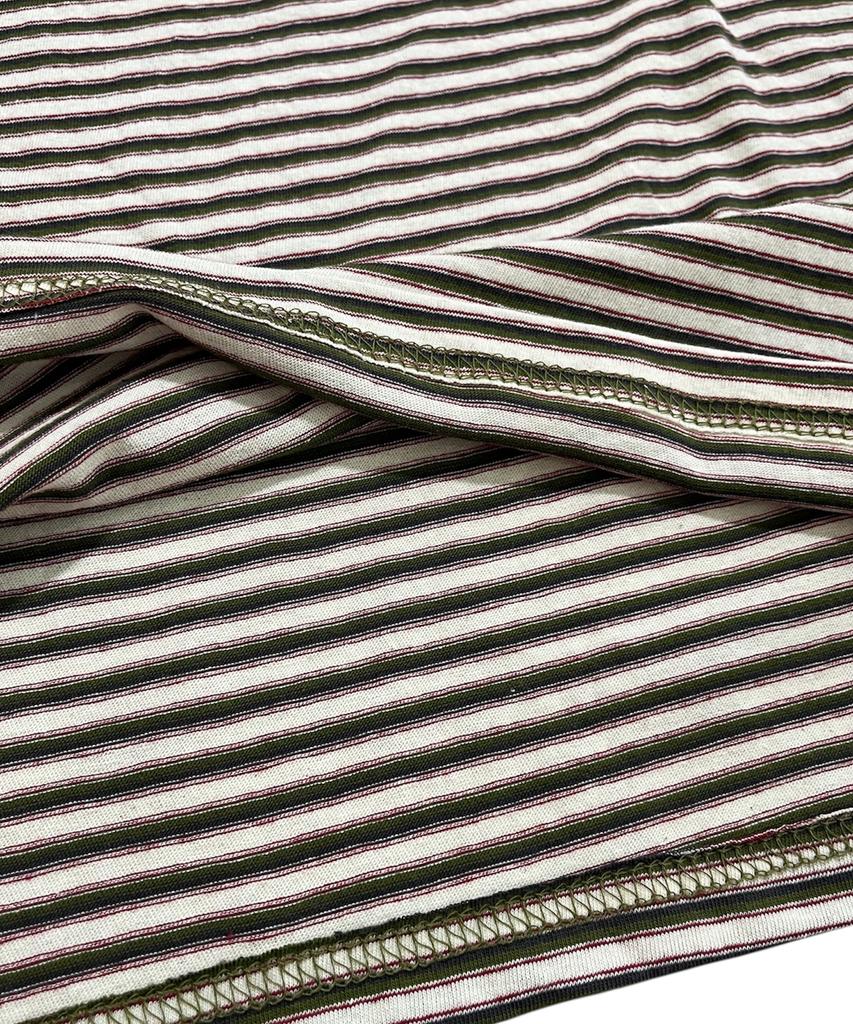 SK8ER ROCK Star Stripe Ringer T-Shirt ((Khaki))