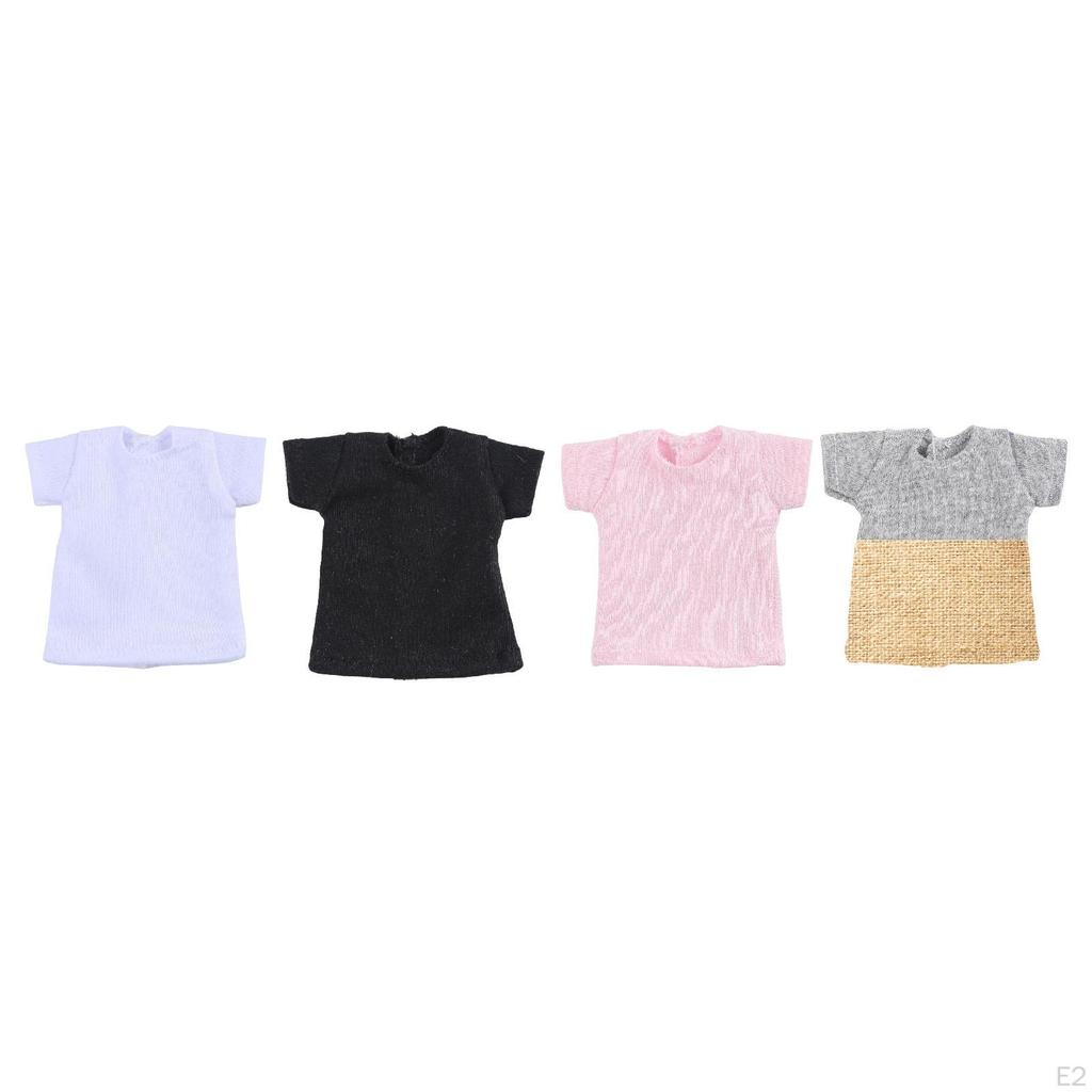 1/6 Female Action Figure Short T Shirt Crew Neck Accessories Durability Fashion, Professional,