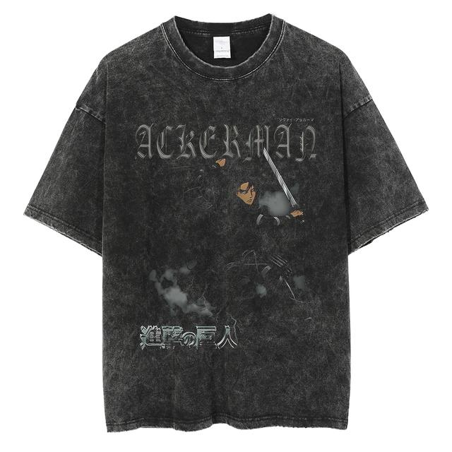 Levi Ackerman Attack on Titan Cotton Harajuku T-Shirt L