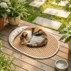 Sunflower Print Pet Cooling Mat Breathable Pet Mattress Rattan Mat Kennel Mat  Indoor Use