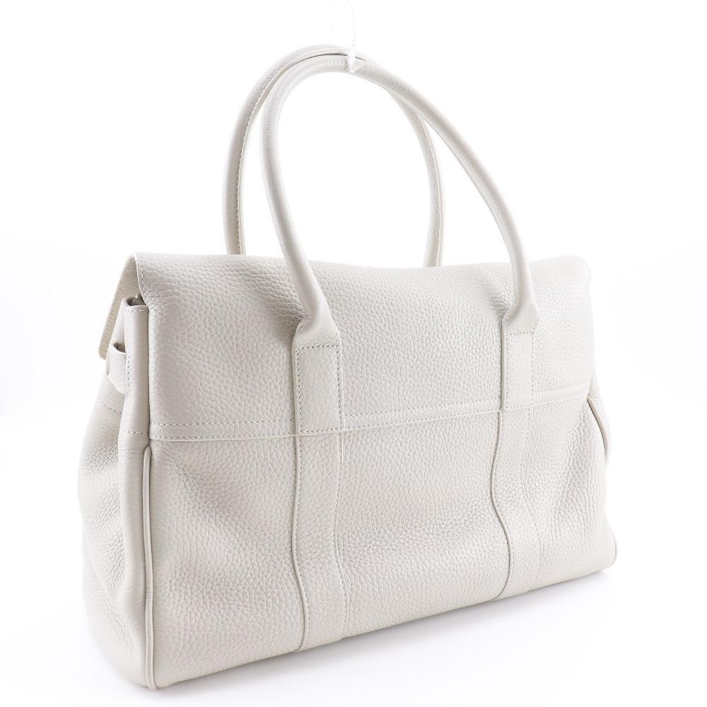Mulberry Bayswater Tote Tasche HH6592/736W160 Kreide Starkes Korn graues Leder Damen Gebraucht