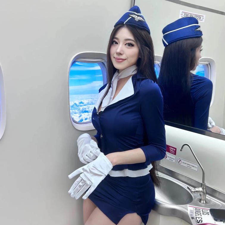 Stewardess Cosplay Damen Sexy Stewardess Sekretärin Reine Begierde Uniform Anzug Halloween Kostüm Kostüm für Rollenspielparty