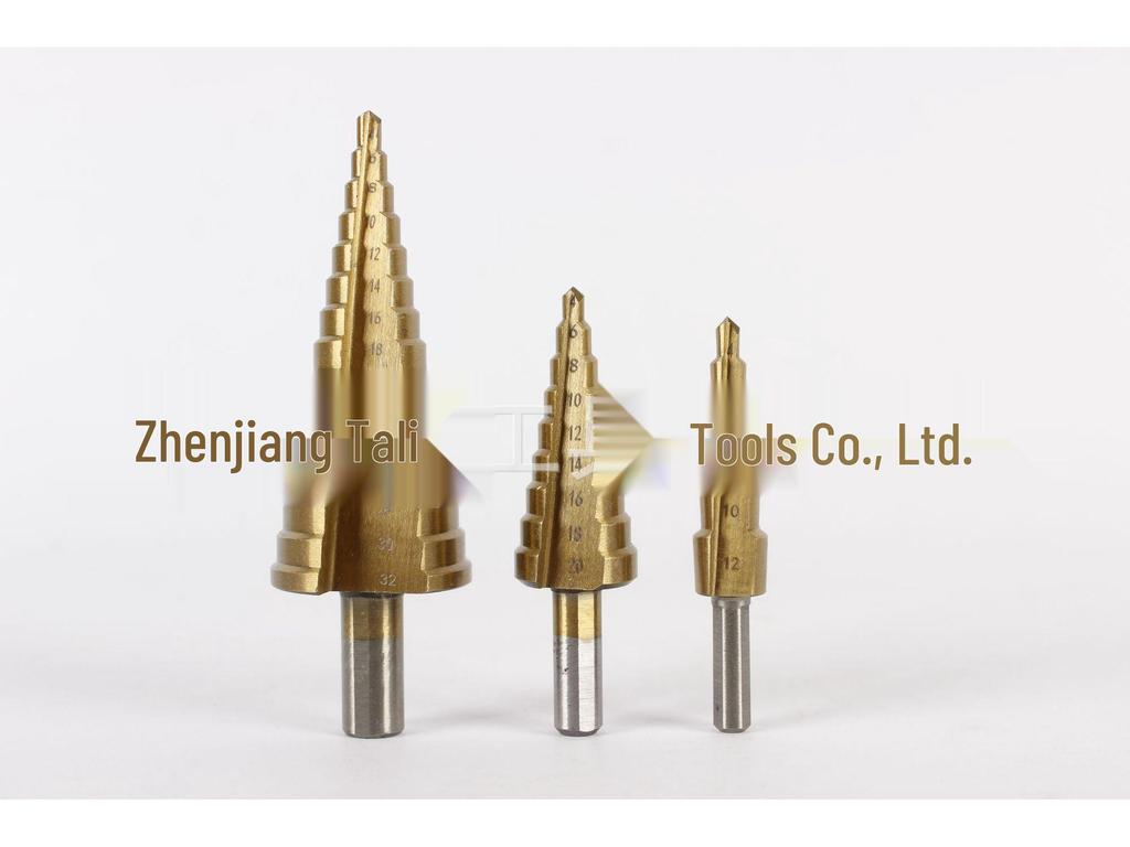 Shenli Titanium-Plated High-Speed Steel Step Drill Bit, 4-12mm, for Metal Drilling and Hole Opening.