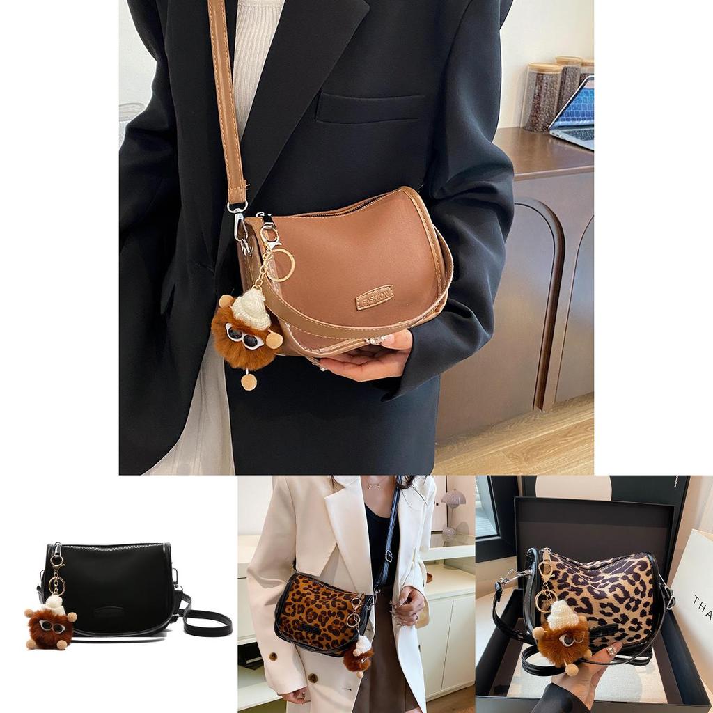 Trendy Leopard Print Pu Shoulder Bag For Daily Use Stylish And Versatile Design